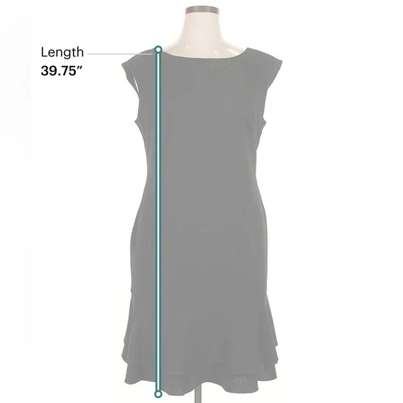 Adrianna Papell Size 18 NWT Black Midi Plus size Dress Cocktail Work Sleeveless - Picture 5 of 8